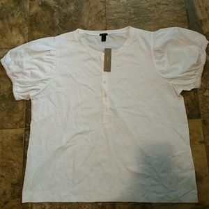 NWT J Crew Puff Sleeve Top XL